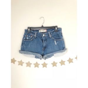 Levi denim shorts.